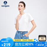 Navigare意大利小帆船女士简约基础款圆领短袖T恤2325504501 白 S 