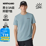 诺诗兰（NORTHLAND）25夏新款男士圆领短袖T恤户外防晒速干弹力t恤