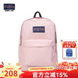 JANSPORT杰斯伯书包轻便双肩包男女旅行包简约背包电脑包学生校园 4QUT7N8蜜蜡粉-侧边袋