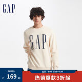 Gap男女装字母印花大logo圆领抓绒卫衣609136简约经典款 奶油米色 170/92A(M) 亚洲尺码