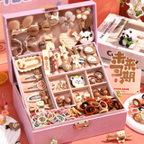 丹米琦儿童首饰礼盒套装女孩生日公主饰品玩具奶咖时尚发饰过家家礼物