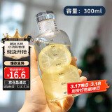 拜杰高硼硅时间刻度玻璃杯水瓶水杯便携咖啡杯子女果汁牛奶杯300毫升