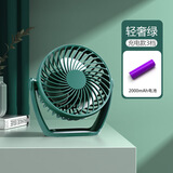 XAXR USB小风扇桌面夹子风扇可充电小台扇大风力低音台式风扇循环冷风扇办公室宿舍床头多功能小型风扇 充电款绿色|2000毫安|两档大风力