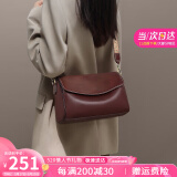 viney牛皮包包女包品牌斜挎枕头包轻奢单肩包生日520送女朋友礼物老婆