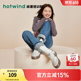 热风（Hotwind）商场同款经典复古德训鞋通勤百搭女鞋运动透气舒适板鞋小白鞋 88米黑 (皮面H14W3742) 37 (235mm)