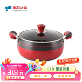 Kitchenart 韩国原装进口汤锅 家用炖锅导热快煮粥红色奶锅煮面锅煮燃气专用 韩国原装进口【3-4人适用】 24cm