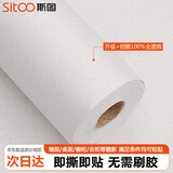 斯图（sitoo）宿舍墙纸自粘卧室背景墙加厚防水壁纸客厅寝室装饰纸贴画3D彩装膜 蚕丝白色60cm*20米