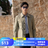 雅戈尔（YOUNGOR）风衣男翻领单风衣锦纶耐穿舒适透气男士上衣外套 GYDF424995YQA卡其 3XL 190/108A