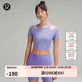 lululemon丨Shoulder Cut-Out 女士瑜伽 T 恤 LW3GS0S瑜伽服 薰衣草深紫 S /6