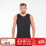 迪卡侬（DECATHLON）运动短裤男篮球裤跑步健身夏季休闲薄五分裤宽松速干TARMAK 黑色背心 2XL