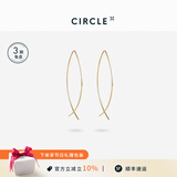 CIRCLE珠宝时髦线条系列9k金耳钉素金耳坠双鱼耳线极简百搭生日礼物女 双鱼耳环