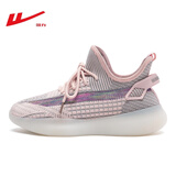 回力女鞋椰子鞋女透气运动鞋女春秋时尚网鞋懒人鞋网面运动户外跑步鞋 粉色 36