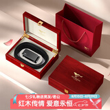 七匹狼皮腰带男士自动扣牛皮红木质礼盒送男友老公七夕情人节礼物实用