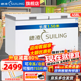 穗凌（SUILING）冰柜商用大容量卧式单温冷冻柜海鲜肉类速冻柜节能顶开门冷柜家用小型冷藏柜 458升 长1.505米 减霜80%约冻733斤