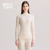 红豆（Hodo）秋衣秋裤纯棉情侣高领棉毛衫中老年秋冬季全棉保暖基础内衣套装 女士浅玉 L (165) 女士