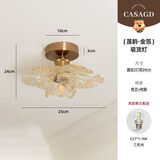 花瓣过道灯走廊现代简约网红阳台灯楼梯灯入户玄关衣帽间吸顶灯具 花瓣金箔款（三色变光）