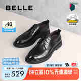 百丽职场通勤商务皮鞋男2025春新牛皮经典正装鞋8QC01AM5 黑色 40 (250mm)