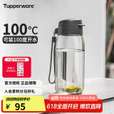 特百惠（Tupperware）乐趣550ML塑料杯夏季男女学生便携运动水杯子大容量双饮口 都市灰
