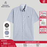 布克兄弟（BrooksBrothers）男士修身版美式牛津纺短袖休闲衬衫 4004-蓝灰色 S