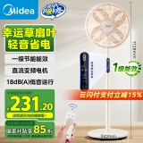 美的（Midea）【幸运草安睡风扇SE】直流变频轻音家用立式遥控电风扇柔风落地扇台式桌面大风量一级能效轻羽扇