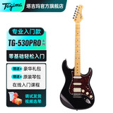 Tagima电吉他塔吉玛TG510 530 635单摇单单双男女初学者入门电吉他套装 TG530PROBK单单双【酷黑色】39英寸