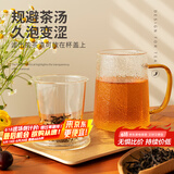 雅集筑茗玻璃茶杯茶水分离玻璃杯带盖带玻璃内胆办公家用耐热泡茶杯