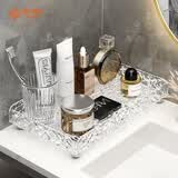 家佰利轻奢亚克力置物架浴室卫生间洗漱台收纳盘长方形酒店洗手台托盘 透白色宽19*高5*长 31cm