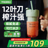 罗娅 16叶刀头榨汁机便携式榨汁杯小型多功能果汁杯果汁机水果机电动随行杯秒碎冰多功能搅拌杯梅森杯 12刀清新绿340ml含吸管【晒图领果刀】