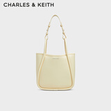 CHARLES&KEITH大容量通勤单肩托特包子母包生日新年礼物送女友CK2-30782647 Butter Yellow奶油黄色 M