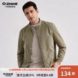 千纸鹤（Q ZHIHE）翻领夹克外套男春秋季新款商务休闲衣多穿干部行政薄款30939 02A芥绿 XL