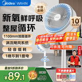 华凌美的【小暴风】白天鹅空气循环扇家用大风量交流定频摇头电风扇轻音台式落地扇节能电扇 FGA2001