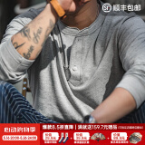马登工装 美式复古重磅亨利衫长袖T恤男开领硬汉内搭纯棉打底衫秋 花灰 S