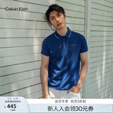 Calvin KleinJeans夏季男士商务休闲ck镶边翻领年轻多色短袖T恤POLO衫J319183 C5G-海军蓝 M （建议130-150斤）