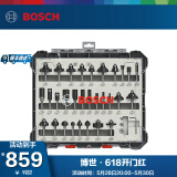 博世（BOSCH） 木工铣刀套装修边机刀头专业雕刻机锣刀套装修边刀1/4柄 木工铣刀30件套装