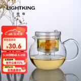 明尊（LIGHTKING）玻璃茶壶过滤玻璃茶具花茶壶泡茶壶 耐高温飘逸壶冲茶壶 EC-08