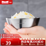 Momscook 不锈钢碗 双层 隔热 防烫 防摔 耐用 304 吃饭碗 盛汤碗 盛饭碗 餐具碗 1只装