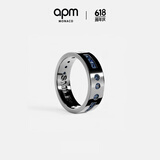 APM MonacoSMILE摩斯密码戒指时尚经典款海军蓝礼物对戒男友礼物银饰魔戒 海军蓝摩斯密码戒指 56码