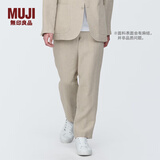 无印良品（MUJI）男式 麻 锥形裤 男士长裤子早秋款 休闲裤 男装 AE0XUA4S 淡黄色 M (170/80A)