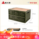 燃大师户外露营收纳箱车载后备箱整理箱子收纳柜盒野营野餐露营折叠桌凳 55L特大号绿色收纳箱
