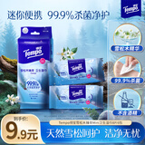 得宝（TEMPO）雪松木湿巾 8片*6包 杀菌率99.9%湿纸巾 便携款 湿纸巾 湿巾小包