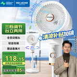 美菱（MeiLing）电风扇/循环扇/家用落地扇/交流定频风扇台立地三用对流落地全自动摇头换气扇MPF-DA2689旋钮款
