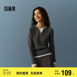森马（Semir）森马毛衣女短款假两件含羊毛针织衫24冬新款保暖内搭109724107015