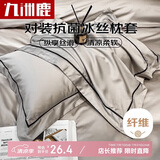 九洲鹿枕头套冰丝枕套夏季凉枕芯套一对装 48*74cm双人整套枕芯外套