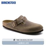 BIRKENSTOCK勃肯德国进口男女款牛皮革涂油复古Boston包头拖鞋 烟草色窄版960813 37