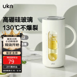UKA冷水壶高硼硅玻璃凉白开水壶杯耐高温防烫家用大容量 白色