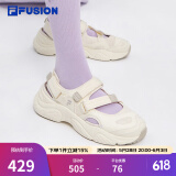 斐乐（FILA）FUSION斐乐玛丽珍凉鞋女鞋新款凉拖魔术贴海螺沙滩鞋 古白色/燕麦色-AO 37.5