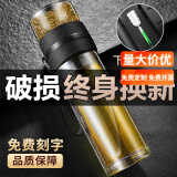 慕馨（moosen）玻璃杯茶水分离杯大容量双层玻璃泡茶杯男士家用耐高温水杯定制 尊贵黑-关注加购得杯刷450ml