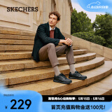 斯凯奇（Skechers）男鞋夏季商务休闲皮鞋流行正装鞋软底缓震舒皮鞋77156 黑色/BLK 42