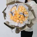 莱一刻鲜花速递玫瑰礼盒花束表白送女友生日礼物全国同城配送 33朵香槟玫瑰花束