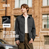 森马长袖衬衫男宽松工装外套情侣款上衣纯棉秋装潮酷流行101524105202